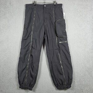 BDG Pants Mens Size Medium Satin Flight Cargo Charcoal Baggy Utility Heavyweight